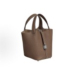 HERMES Picotin Lock 18 silver buckle Etoupe Elephant grey